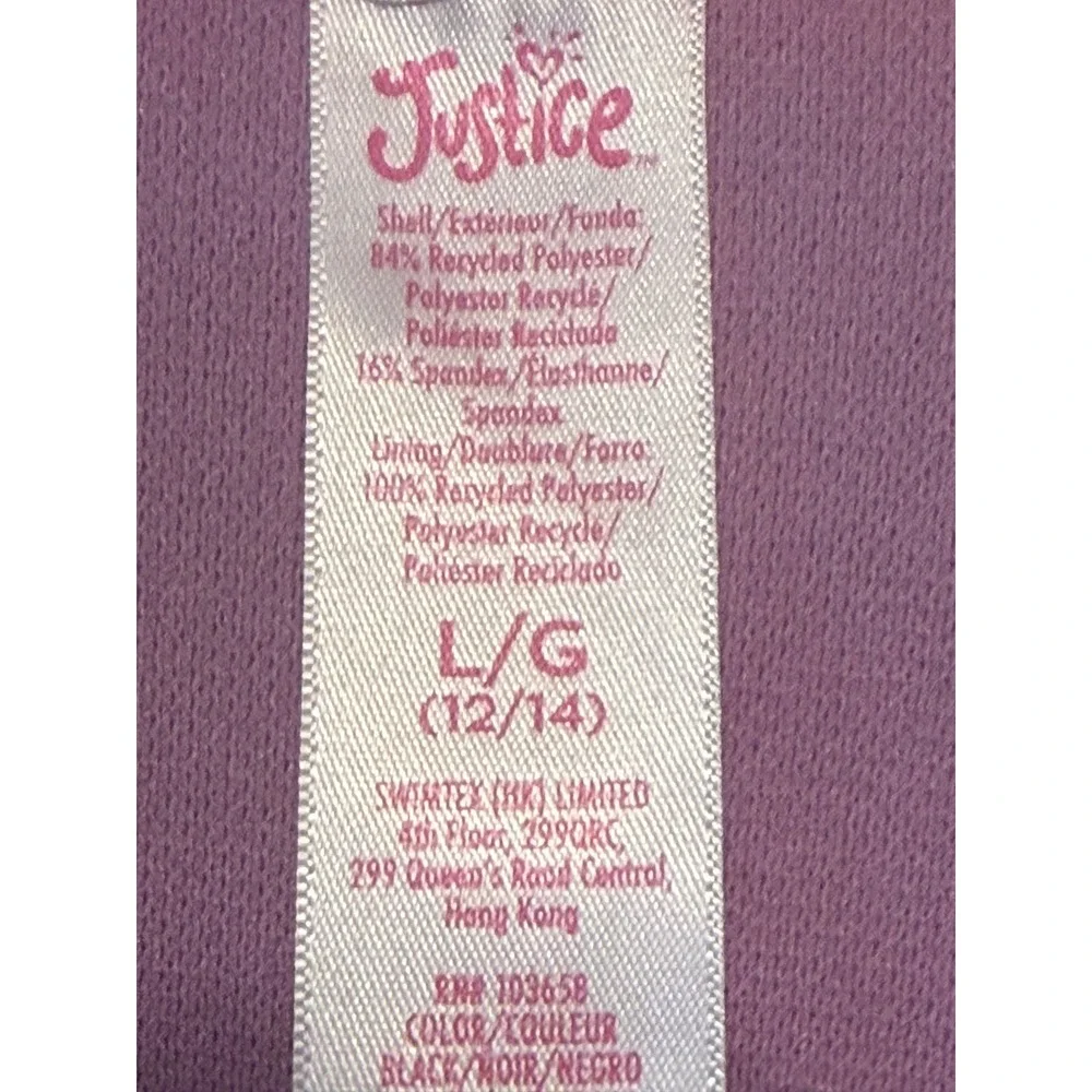 Justice Girls Retro Surf Rash Guard Swim Top Black Floral UPF 50+ Size L 12/14